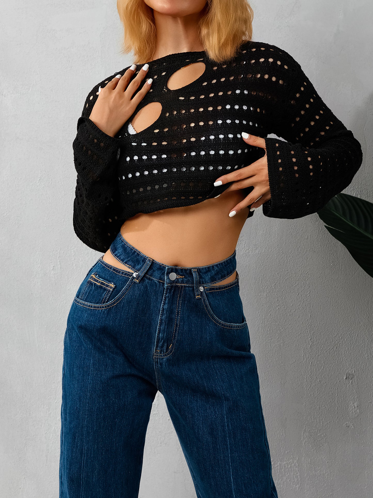 Hollow Out Crop Tops