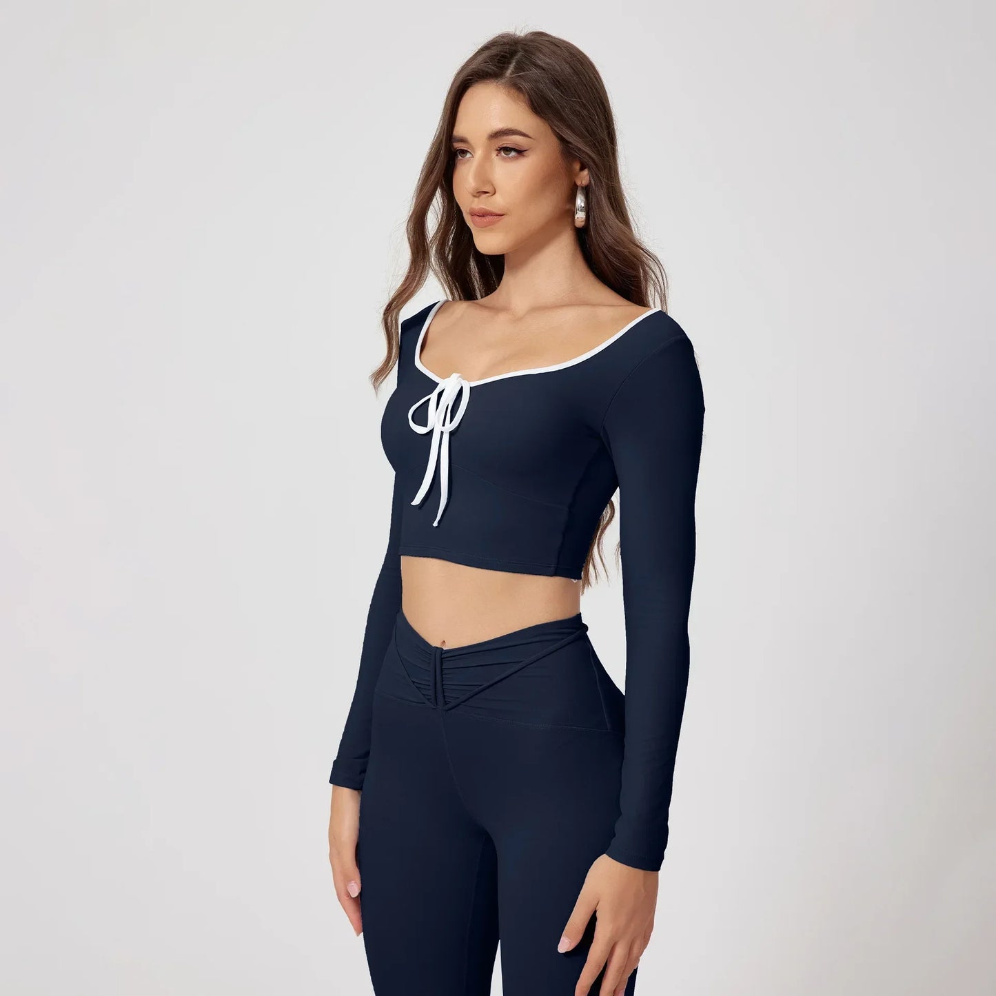Elevate Your Workout with Our Seamless High Waist Yoga Sets - Long-Sleeved Top & Leggings for Women