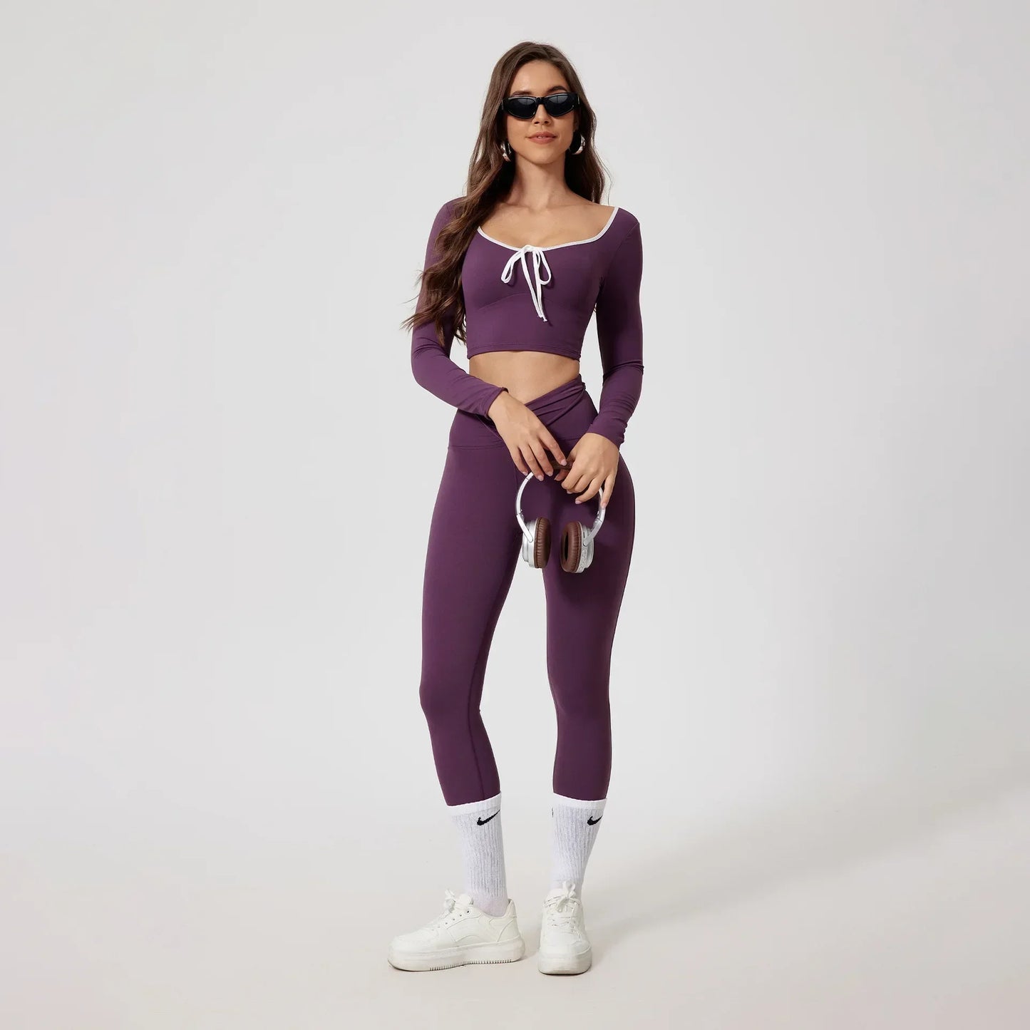 Elevate Your Workout with Our Seamless High Waist Yoga Sets - Long-Sleeved Top & Leggings for Women