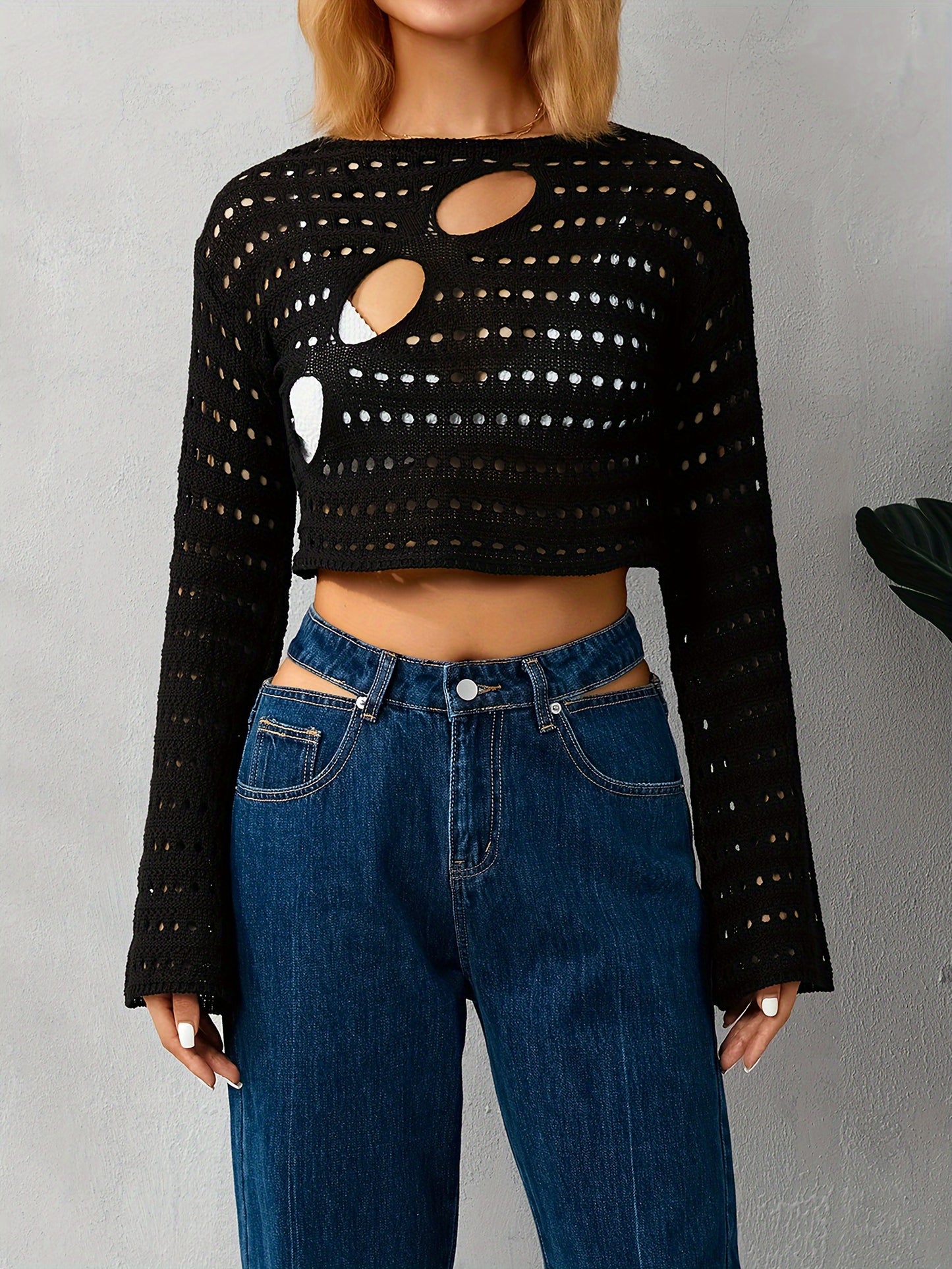 Hollow Out Crop Tops