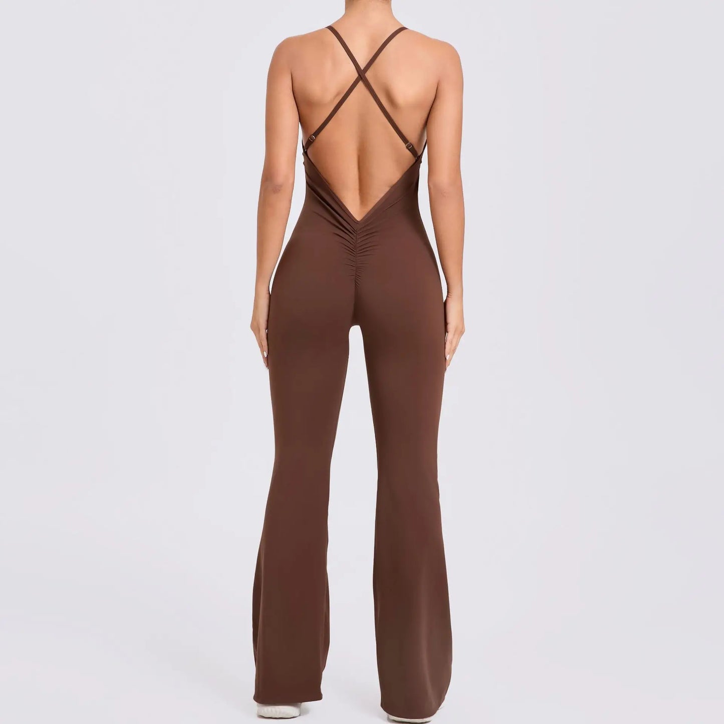Elevate Your Workout with Our Stylish Women's Sexy Back V Gym Suit Set - Perfect for Yoga and Fitness Training!
