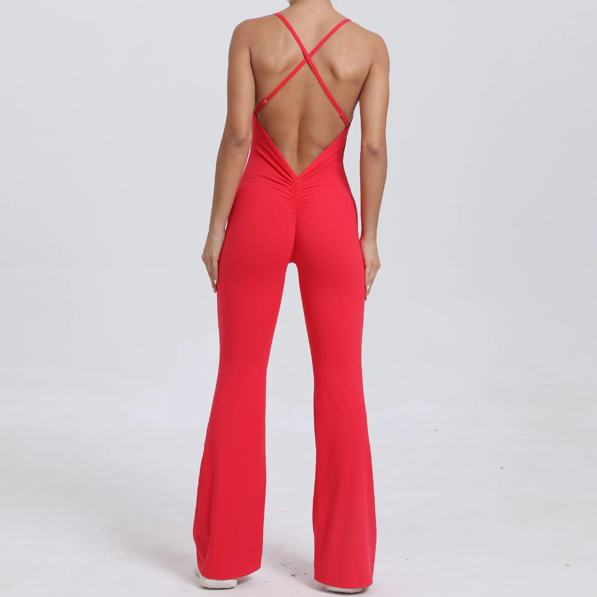 Elevate Your Workout with Our Stylish Women's Sexy Back V Gym Suit Set - Perfect for Yoga and Fitness Training!