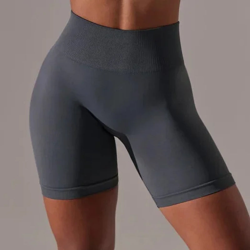 Elevate Your Workout with Our Sexy Backless Strap Sports Bra and Shorts Fitness Set - Seamless Yoga & Gym Outfit for Women