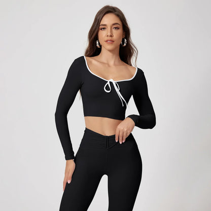 Elevate Your Workout with Our Seamless High Waist Yoga Sets - Long-Sleeved Top & Leggings for Women