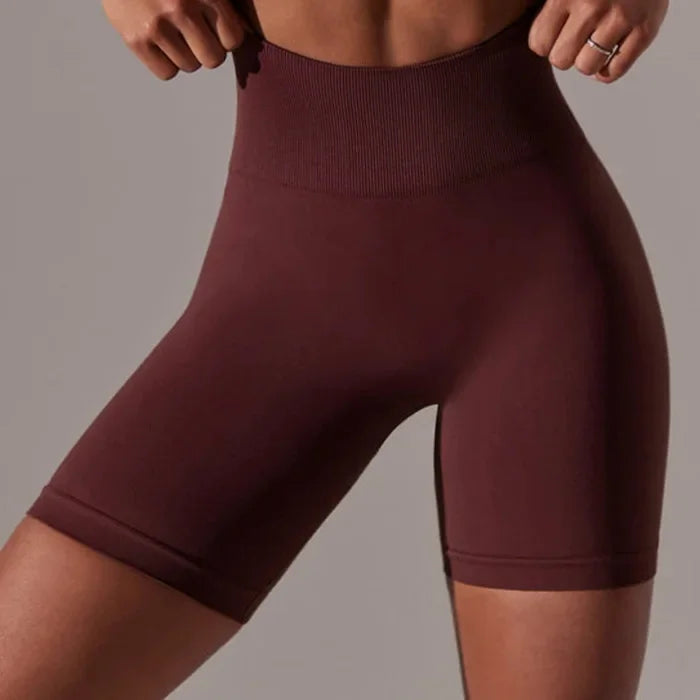 Elevate Your Workout with Our Sexy Backless Strap Sports Bra and Shorts Fitness Set - Seamless Yoga & Gym Outfit for Women