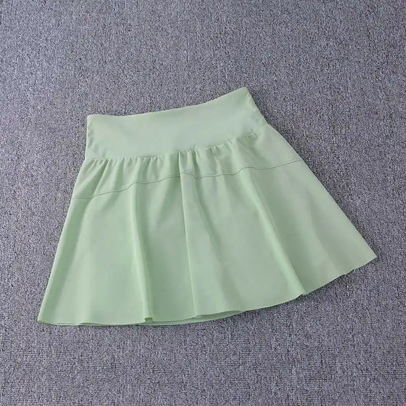 Elevate Your Game with the High-Waist Quick-Drying Pleated Tennis Skirt - Perfect for Yoga, Running, and Badminton!