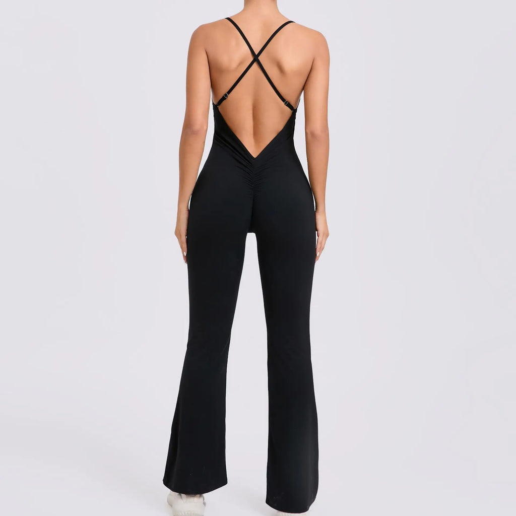 Elevate Your Workout with Our Stylish Women's Sexy Back V Gym Suit Set - Perfect for Yoga and Fitness Training!