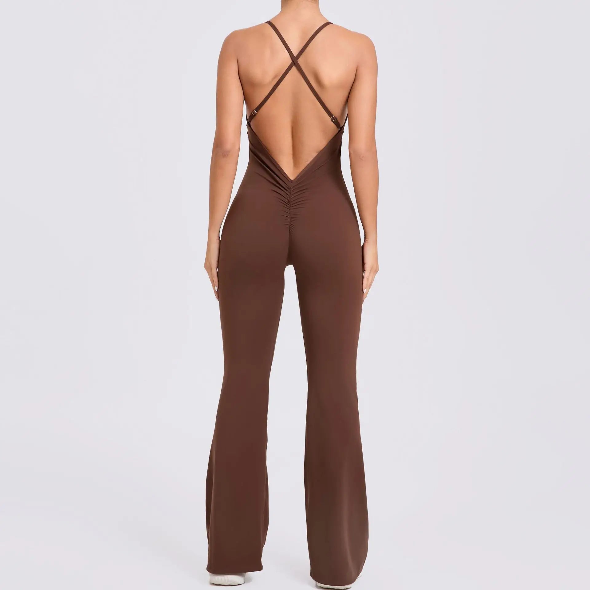 Elevate Your Workout with Our Stylish Women's Sexy Back V Gym Suit Set - Perfect for Yoga and Fitness Training!