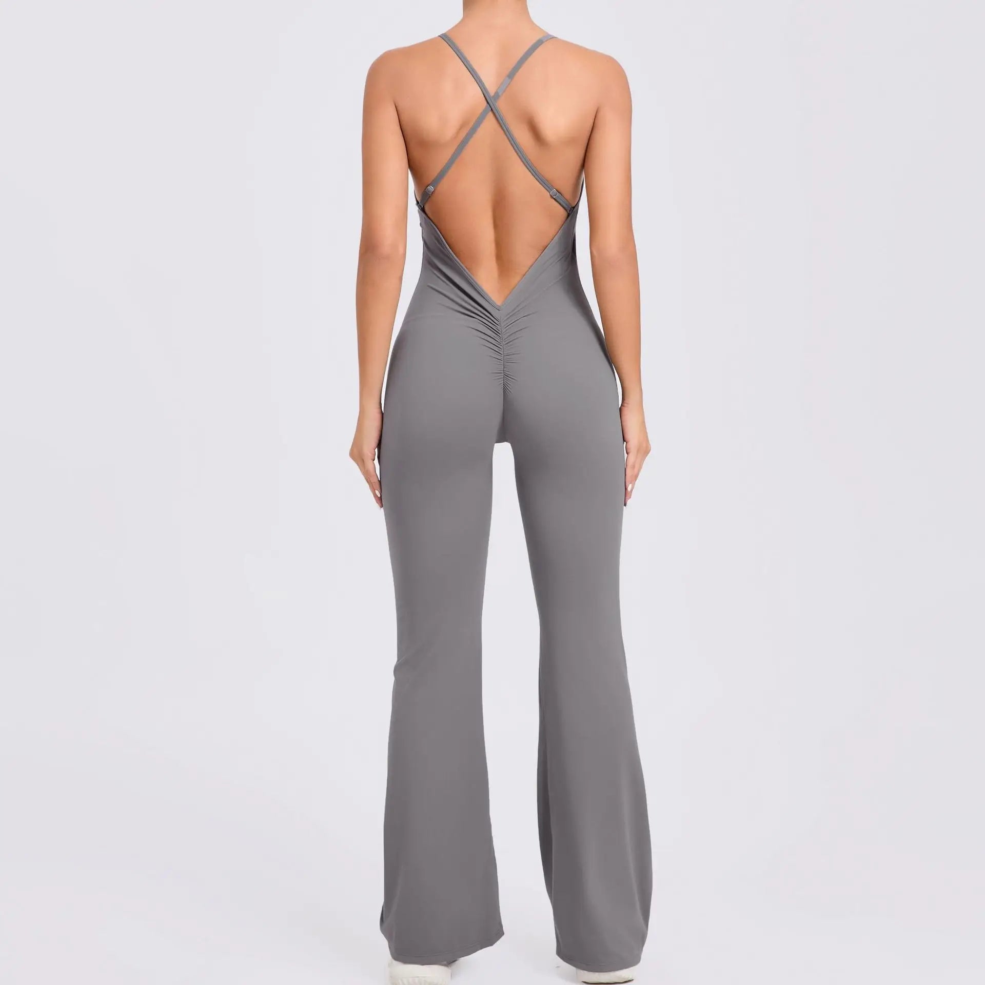 Elevate Your Workout with Our Stylish Women's Sexy Back V Gym Suit Set - Perfect for Yoga and Fitness Training!